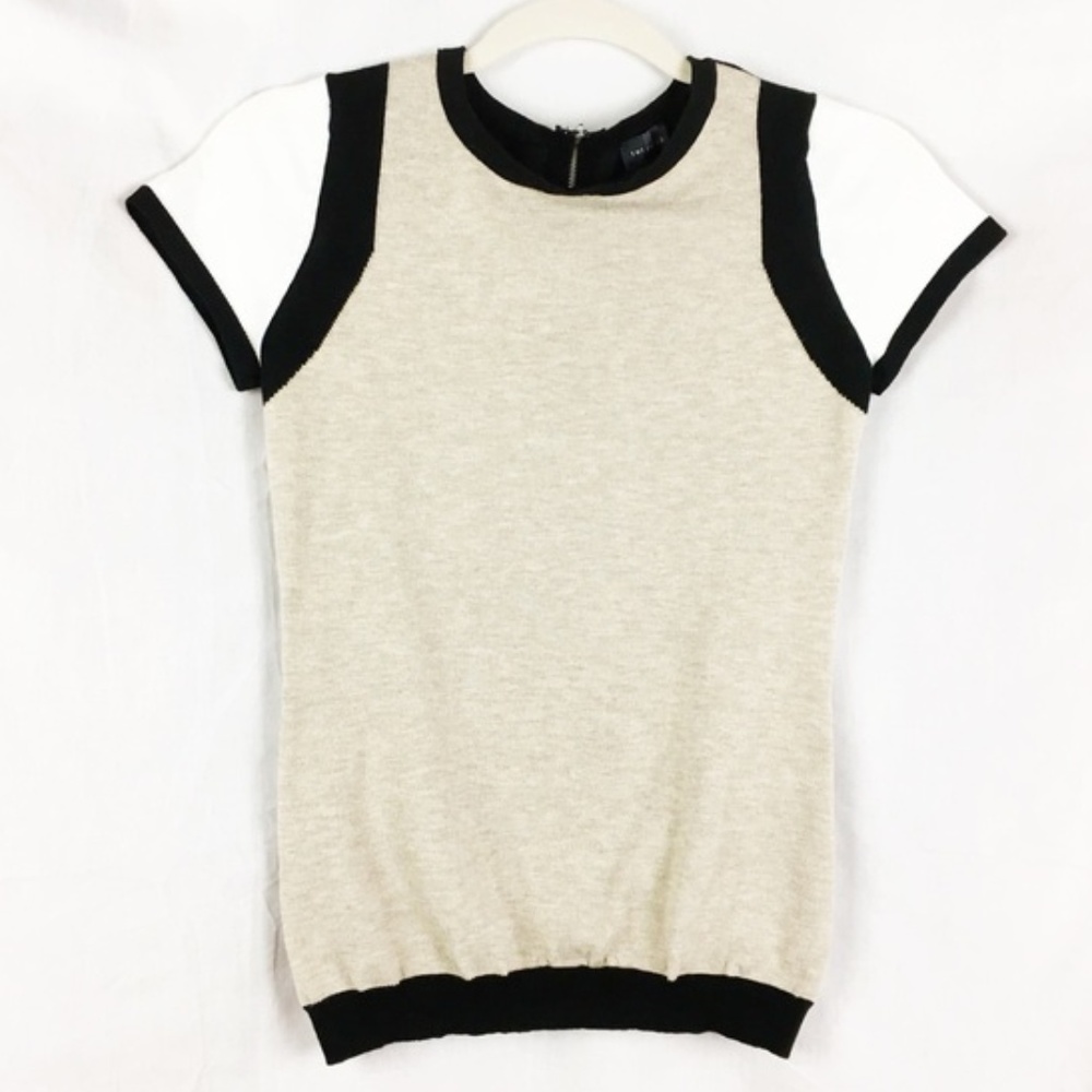 The Limited Color-Blocked Neutral SS Sweater Sz XS - Picture 1 of 7